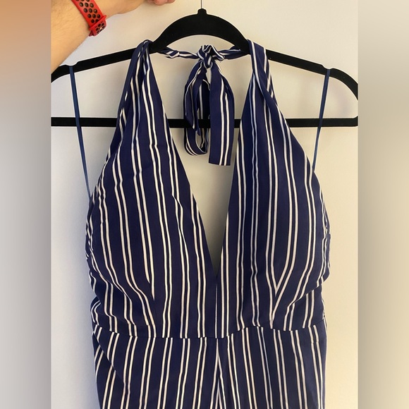 Blue and white striped Jumpsuit - Picture 2 of 4
